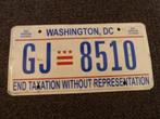 Kentekenplaat licenseplate Washington DC USA, Verzamelen, Auto's, Gebruikt, Verzenden