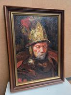 Bijzonder klassiek schilderij, portret man met helm, Antiek en Kunst, Kunst | Schilderijen | Klassiek, Ophalen of Verzenden