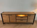 Metalo Eiken Dressoir 240cm - Henders & Hazel, Ophalen, Eikenhout, Zo goed als nieuw, 200 cm of meer