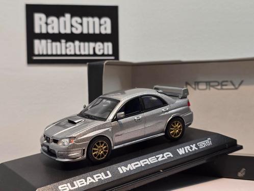 Subaru Impreza WRX sti - Grijs - 1:43 Norev, Hobby en Vrije tijd, Modelauto's | 1:43, Zo goed als nieuw, Auto, Norev, Ophalen of Verzenden