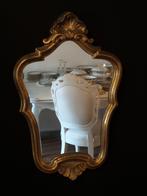 Oude kuif spiegel met vergulde houten lijst. Hoogte 65 cm br, Antiek en Kunst, Antiek | Spiegels, Ophalen