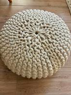 Crème Kleurige Poef, Minder dan 50 cm, Rond, Ophalen of Verzenden, Zo goed als nieuw