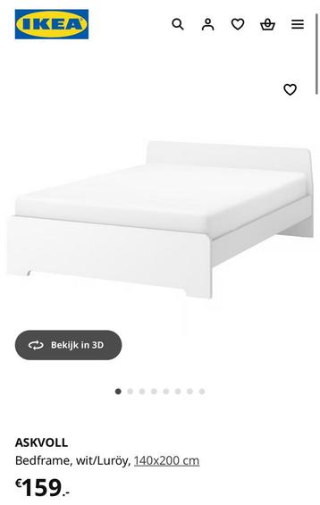 ASKVOLL IKEA Bedframe 140x200 Inclusief Matras - afbeelding 2