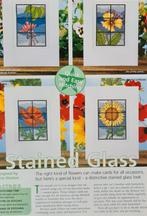 Borduurpatronen (4) bloemen in glas-in-lood, Hobby en Vrije tijd, Borduren en Borduurmachines, Ophalen, Nieuw, Handborduren, Patroon