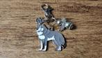 Sleutelhanger groot Husky grijs emaille met guardian angel, Dieren en Toebehoren, Honden-accessoires, Verzenden, Nieuw