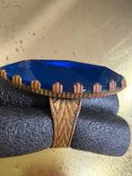 Vintage blauwe ring met edelsteen, Sieraden, Tassen en Uiterlijk, Ringen, Gebruikt, Blauw, Ophalen of Verzenden, Dame of Heer