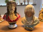 Antiek vintage brocante jezusbeeld mariabeeld borstbeeld, Antiek en Kunst, Ophalen