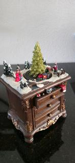 Kerst decoratie kastje met licht en draaiende boom, Ophalen of Verzenden