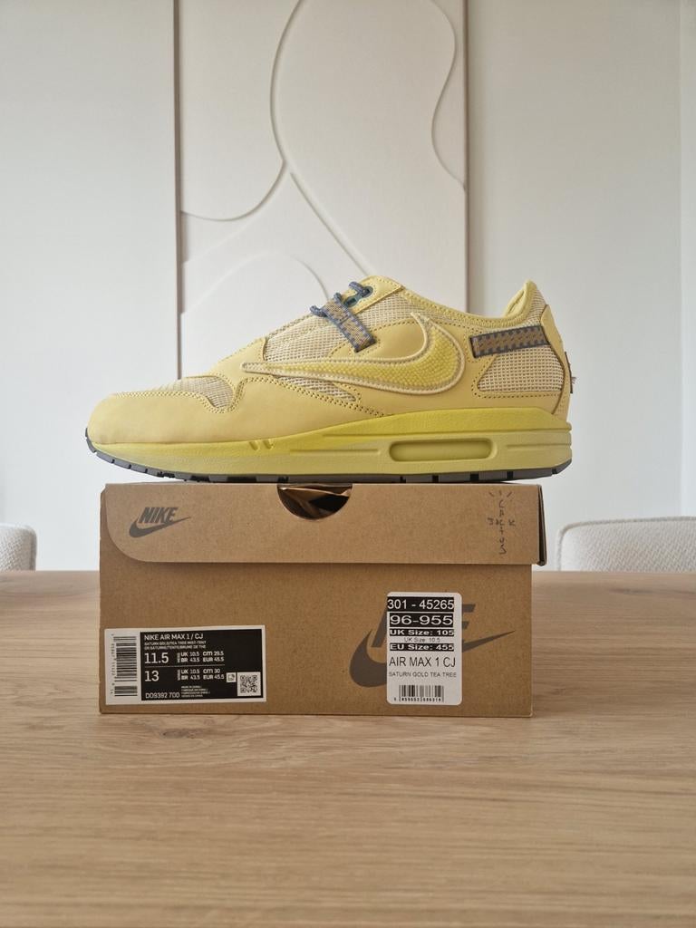 Nike Air Max 1 x 'Cactus Jack/Travis Scott' Saturn | EU 45,5, Overige kleuren, Nieuw, Sneakers of Gympen, Nike Air Max