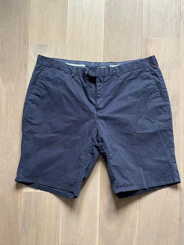Suit Supply Navy Slim Leg Porto Shorts Maat 56, Kleding | Heren, Broeken en Pantalons, Zo goed als nieuw, Maat 56/58 (XL), Blauw