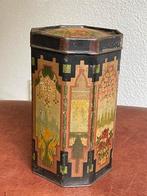 Antiek blik art deco achthoek vier jaargetijden, Ophalen of Verzenden, Gebruikt, Overige, Overige merken