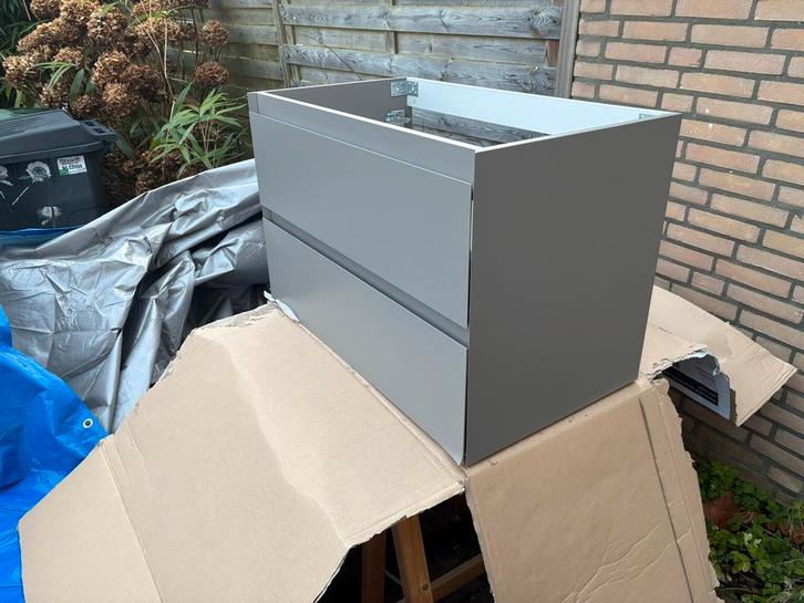 Badkamermeubel met 2 lades, Huis en Inrichting, Badkamer | Badkamermeubels, Gebruikt, Wastafelkast, 50 tot 100 cm, 25 tot 50 cm