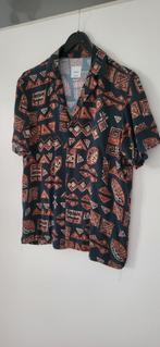 Pull&Bear Overhemd - Maat S - Tribal Print, Blauw, Halswijdte 38 (S) of kleiner, Ophalen of Verzenden, Zo goed als nieuw