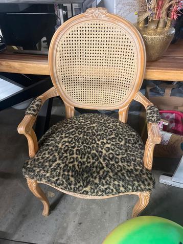 Vintage stoel met luipaardprint barok beschikbaar voor biedingen