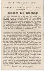 Johannes J. Stoelinga 1894 Sneek + 1962 Kerkrade, 67 jaar, Verzenden
