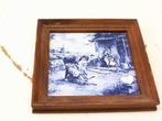 Tegeltje in een houten lijstje 37695, Ophalen of Verzenden, Gebruikt