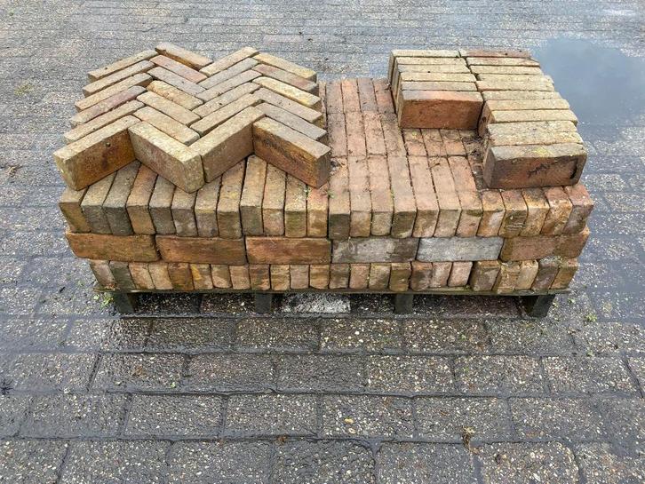 10,08 m2 Gebakken Waaltjes geel-bont € 25,00 per m2, Tuin en Terras, Tegels en Klinkers, Nieuw, Klinkers, Keramiek, 5 tot 10 m²