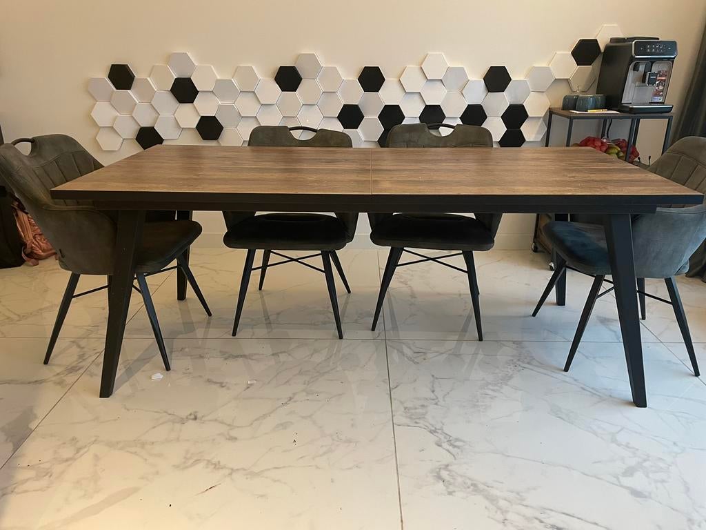 Eetkamer tafel Lamulux, Ophalen, Zo goed als nieuw, Vijf personen of meer, Rechthoekig