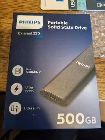 Philips 500GB Externe SSD - Nieuw! beschikbaar voor biedingen