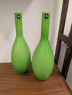 2 handgemaakte Leonardo vazen, Huis en Inrichting, Woonaccessoires | Vazen, Ophalen, Minder dan 50 cm, Groen, Glas