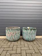 Set vintage aardewerk potten met mooie patina., Tuin en Terras, Bloempotten, Ophalen of Verzenden, Aardewerk