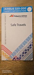 Safety Card Philippine Airlines Airbus A320-200, Ophalen of Verzenden, Gebruikt, Kaart, Foto of Prent