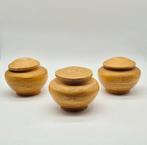 Set van 3 Japanse Bamboe Voorraadpotten met Deksel, Huis en Inrichting, Woonaccessoires | Vazen, Overige materialen, Overige kleuren