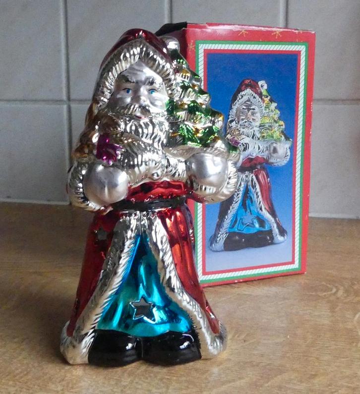 Kerstman windlicht Kerst kandelaar zilverkleur porselein, Huis en Inrichting, Woonaccessoires | Kandelaars en Kaarsen, Zo goed als nieuw