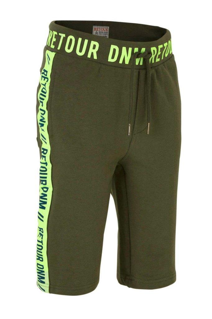 Retour Denim sweatshort Jondal met zijstreep mt 7/8=122-128., Kinderen en Baby's, Kinderkleding | Maat 122, Zo goed als nieuw