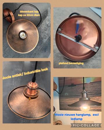 Super mooie industrieel hanglamp brons/ koper kleur beschikbaar voor biedingen