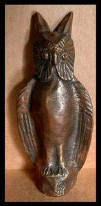 Bronzen Uil Beeldje - Gesigneerd Handgemaakt, Antiek en Kunst, Kunst | Beelden en Houtsnijwerken, Ophalen of Verzenden