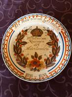 Bord tgv 40 jaar reg. Jub. Kon. Wilhelmina, Ophalen of Verzenden, Servies