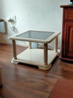 Romeinse stijl bijzet tafel met glasplaat, 50 tot 100 cm, Rond, Zo goed als nieuw, Minder dan 50 cm