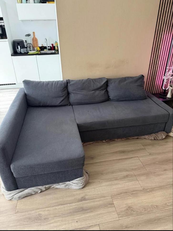 Slaapbank met Opbergruimte, Huis en Inrichting, Slaapkamer | Slaapbanken, Gebruikt, 140 cm, 200 cm, Tweepersoons, Grijs, Ophalen