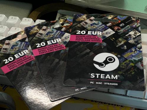 Gift card Steam 20€ 3 pieces New, Tickets en Kaartjes, Kortingen en Cadeaubonnen, Drie personen of meer, Overige typen, Cadeaubon