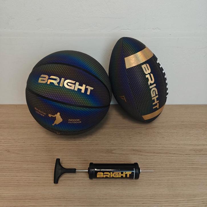 Partijhandel - Bright Sports Balls & Air Pump, Sport en Fitness, Rugby, Nieuw, Bal, Ophalen