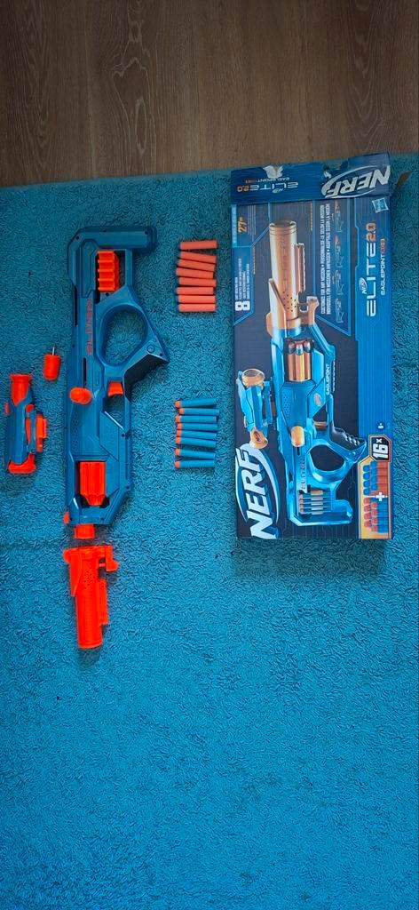 NERF ELITE 2.0 EAGLEPOINT RD-8 / 16 DARTS / COMPLEET, Kinderen en Baby's, Speelgoed | Buiten | Actiespeelgoed, Zo goed als nieuw