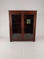 Mahonie Boekenkast / Vitrinekast – Antiek Glas, Ophalen