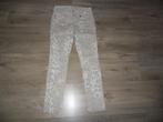Anna Scott Denim Grijs/Beige Broek Met Animal Print Maat 38, Overige kleuren, Anna Scott, Ophalen of Verzenden, Zo goed als nieuw