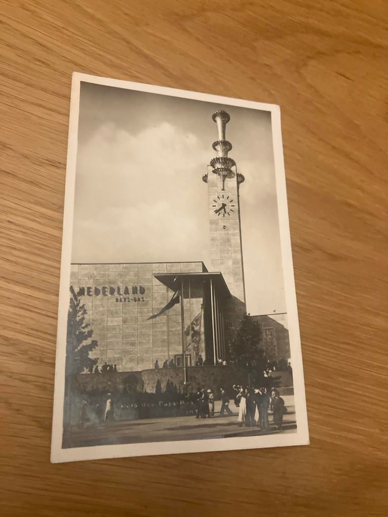 Oude Prent Nederland Expo Brussel, Verzamelen, Foto's en Prenten, Gebruikt, Verzenden, Gebouw, Voor 1940