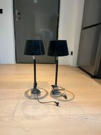 Twee Schemerlampen met Lampenkap, Ophalen of Verzenden, Gebruikt, Metaal, Minder dan 50 cm