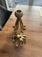 Waxine lichthouder octopus goud met losse sepia, Huis en Inrichting, Woonaccessoires | Kandelaars en Kaarsen, Ophalen, Metaal