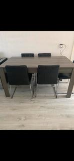 Mooie rechthoekige tafel + 6 stoelen, Ophalen, 150 tot 200 cm, Zo goed als nieuw, Vijf personen of meer