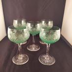 5 kristallen uranium rijnwijn glazen, Antiek en Kunst, Ophalen of Verzenden