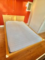 IKEA MALM bedonderstel met hoofdbord + SULTAN matras 140x200, Huis en Inrichting, Ophalen, Bruin, Tweepersoons, 140 cm