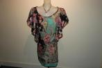 Blumarine zijden jurk bloemen paisley print uitstaand mouw M