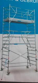 Te huur compacte aluminium rolsteiger werkhoogte 7 meter, Doe-het-zelf en Verbouw, Steigers, Ophalen, Rolsteiger of Kamersteiger