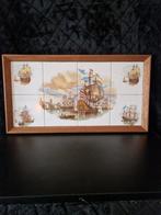 Tegeltableau bestaande uit 8 tegels met diverse schepen, Ophalen of Verzenden, Gebruikt