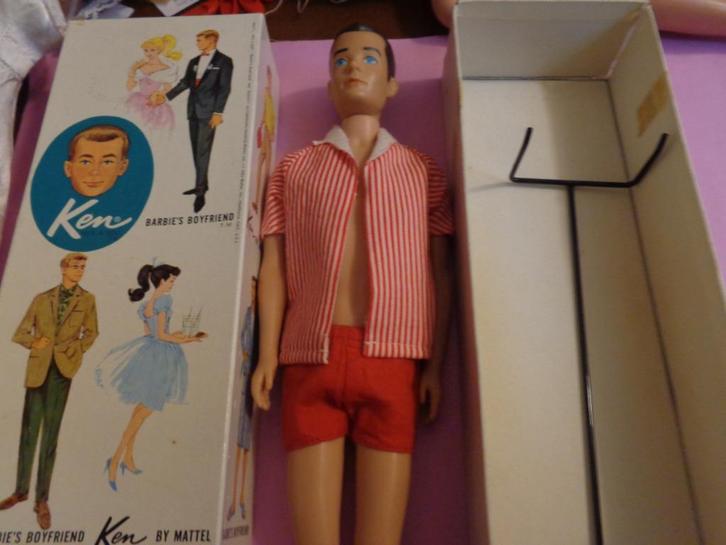 Barbie vintage Ken in doos 750 1/4 inch kleiner, Verzamelen, Poppen, Gebruikt, Pop, Ophalen of Verzenden