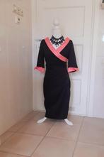 Nieuwe Fifty's Pin-up pencil dress Evadine Black pink, Verzenden, Zwart, Lindy bob, Maat 42/44 (L)